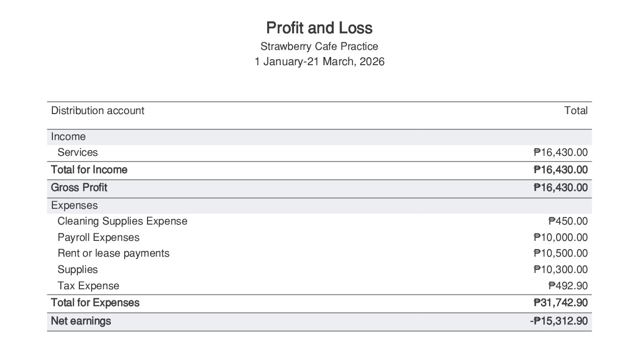 Profit and Loss Statement